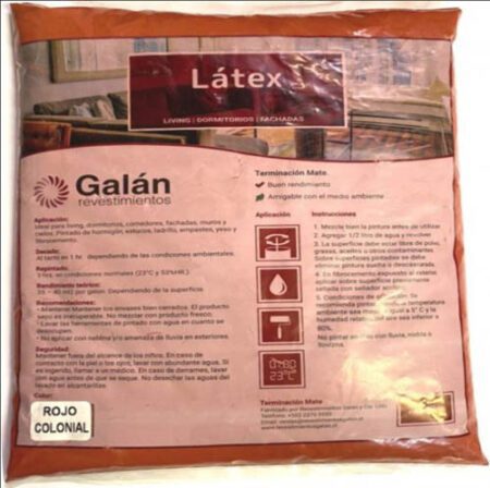 Latex En Bolsa Acrilico 2.8Kg Galan Rojo Colonial